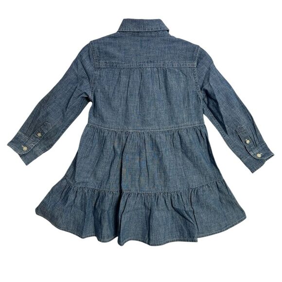 POLO RALPH LAUREN Little Girls and Toddler Girls Tiered Shirt Dress, SIZE 2 - Picture 8 of 14